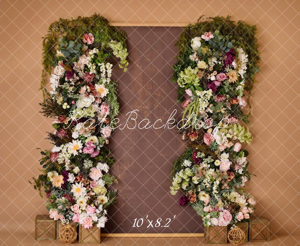 Kate Floral Rustic Brown Backdrop Designed by Mandy Ringe Photography -UK