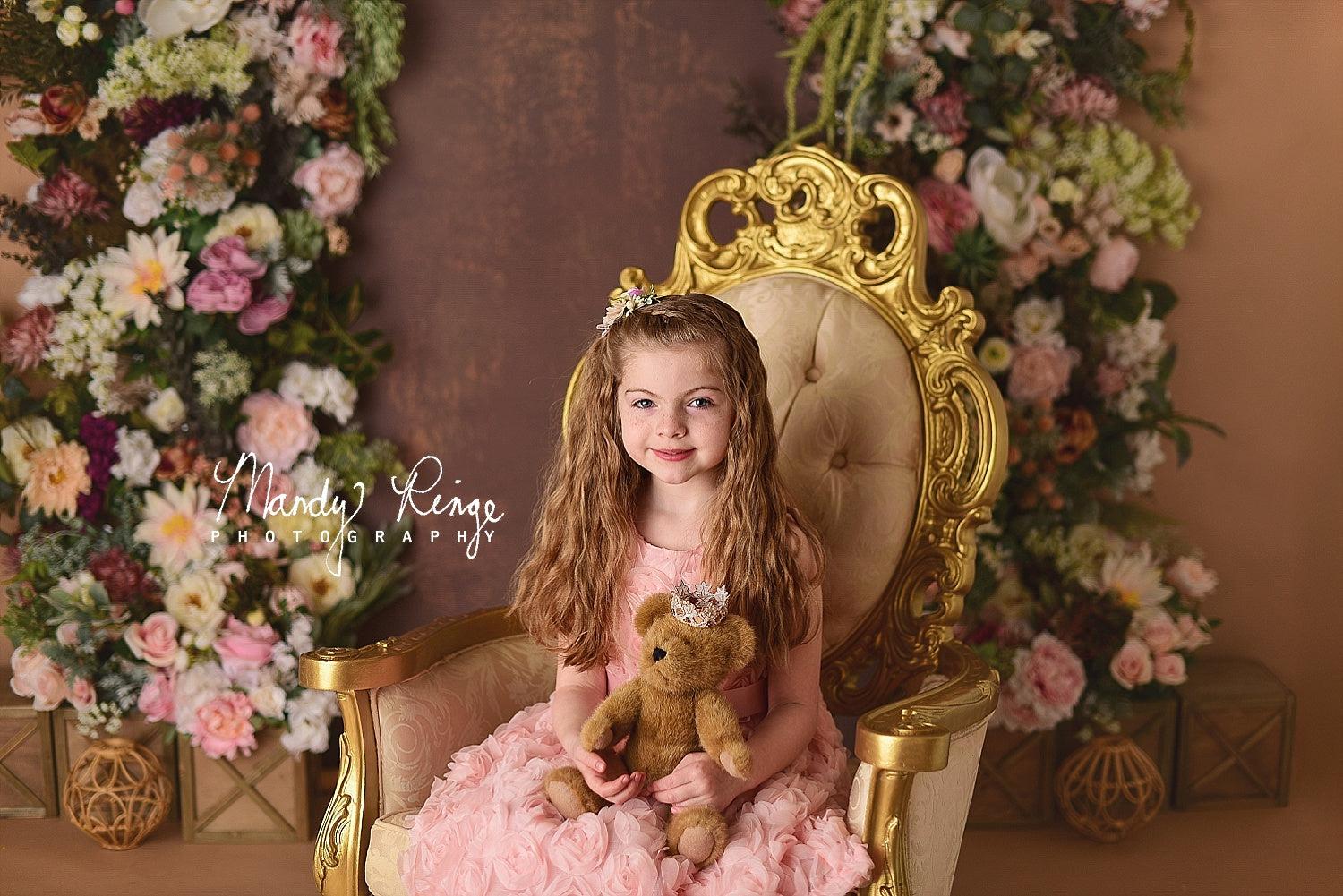 Kate Floral Rustic Brown Backdrop Designed by Mandy Ringe Photography -UK