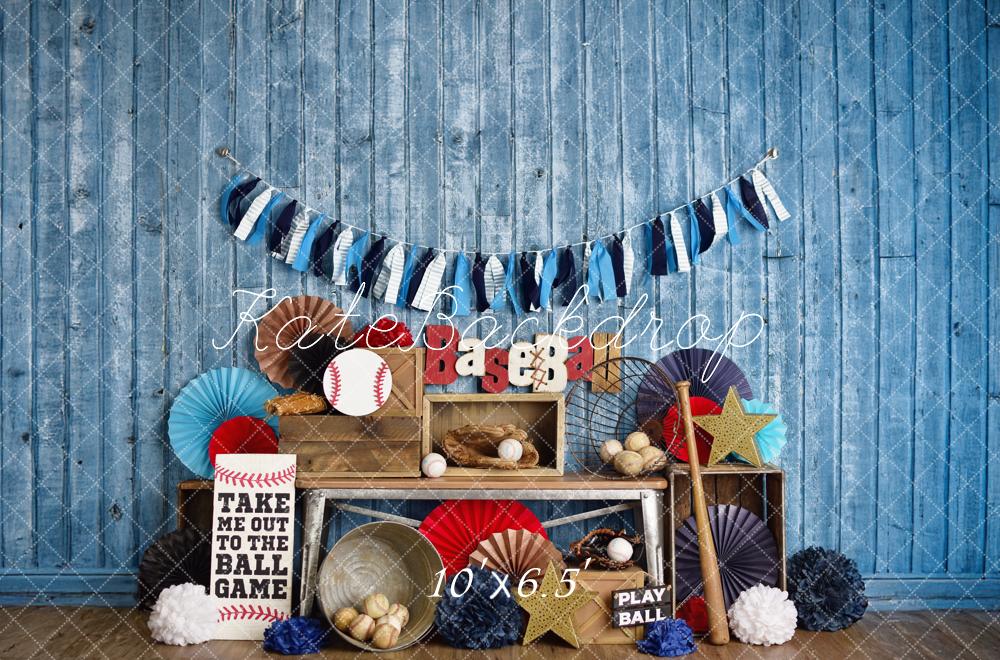 On Sale Kate Sports Baseball Rustic Blue Backdrop Designed by Mandy Ringe Photography -UK