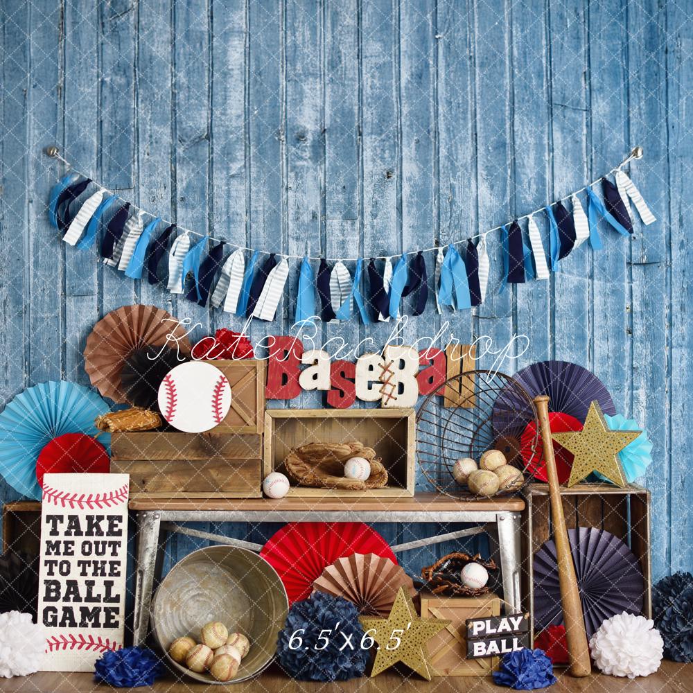 On Sale Kate Sports Baseball Rustic Blue Backdrop Designed by Mandy Ringe Photography -UK