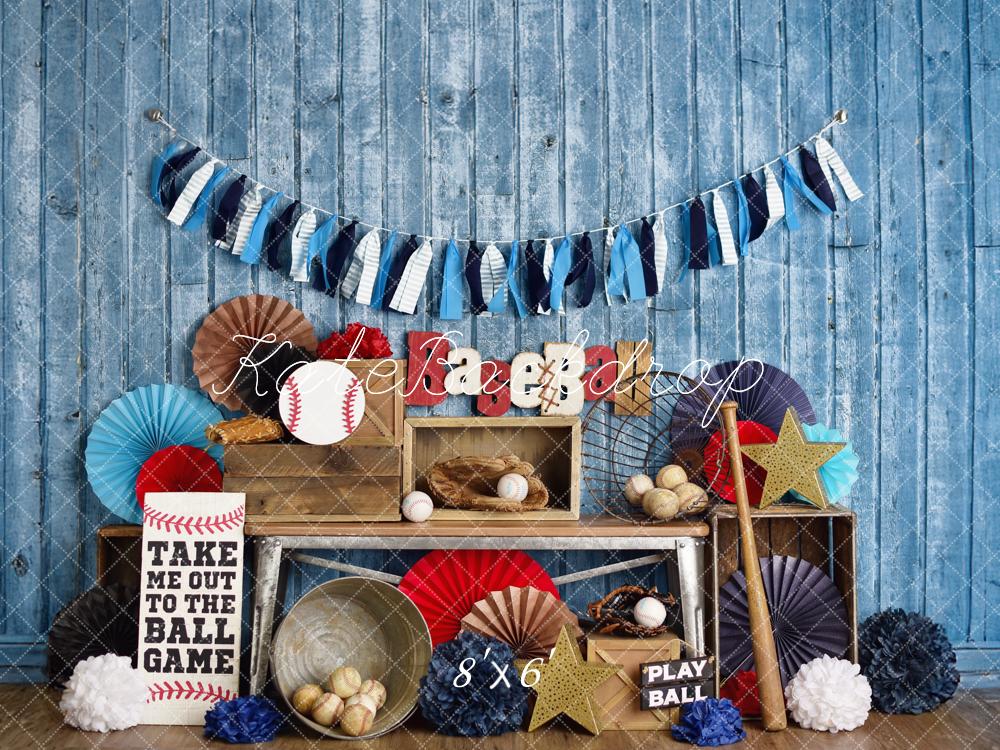 On Sale Kate Sports Baseball Rustic Blue Backdrop Designed by Mandy Ringe Photography -UK
