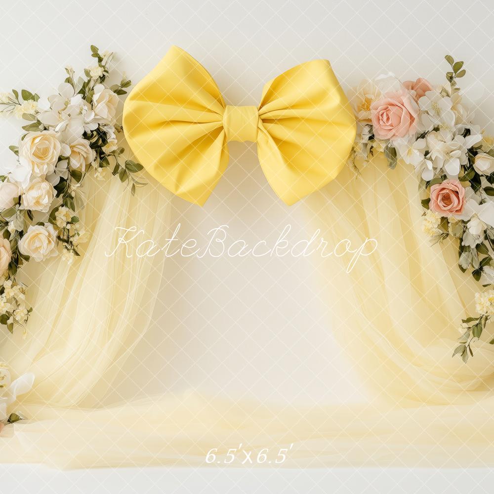 Kate Floral Arch Yellow Bow Backdrop Designed by Patty Robert -UK