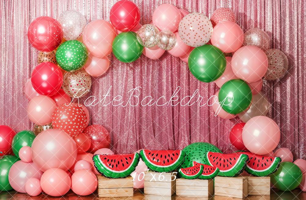 Kate Cake Smash Summer Watermelon Balloon Backdrop Designed by Emetselch -UK