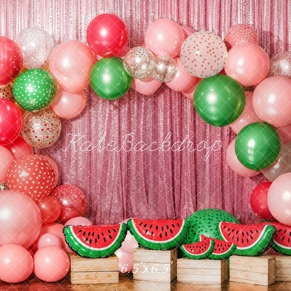 Kate Cake Smash Summer Watermelon Balloon Backdrop Designed by Emetselch -UK