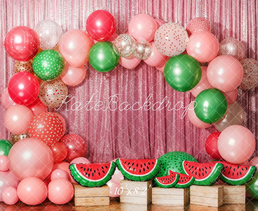 Kate Cake Smash Summer Watermelon Balloon Backdrop Designed by Emetselch -UK
