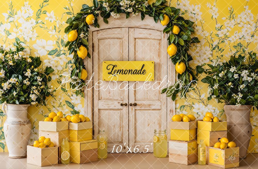 On Sale Kate Summer Lemon Floral Yellow Backdrop Designed by Emetselch -UK