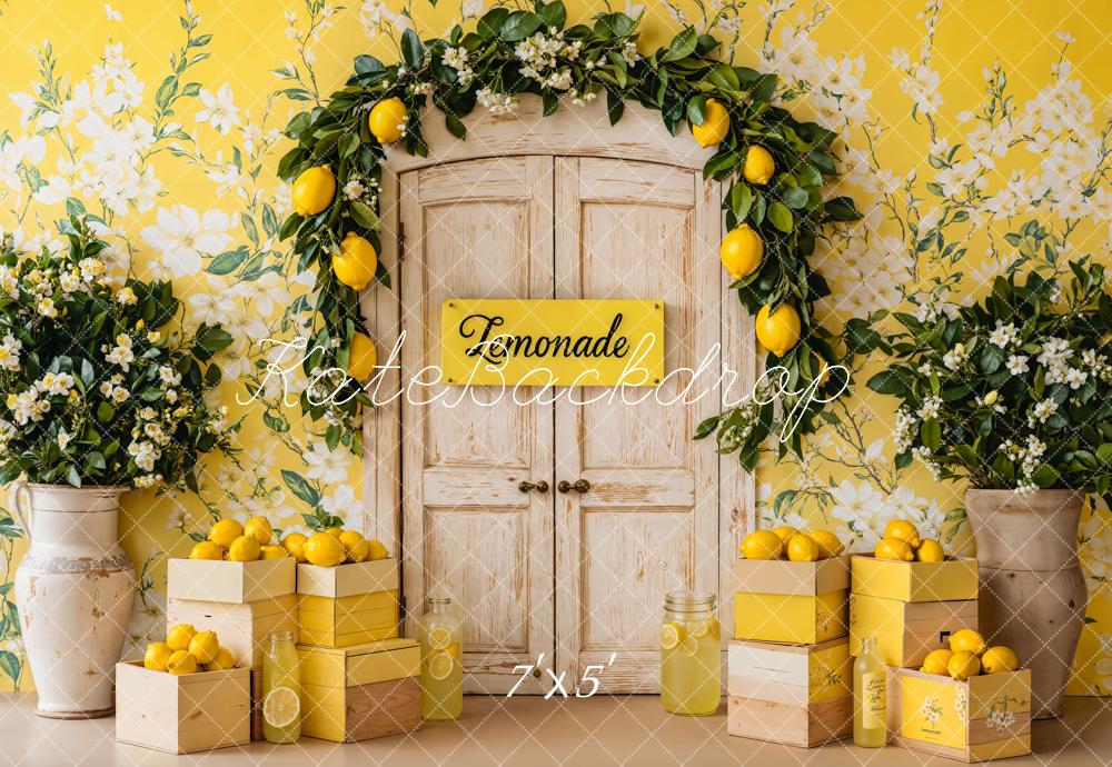 On Sale Kate Summer Lemon Floral Yellow Backdrop Designed by Emetselch -UK