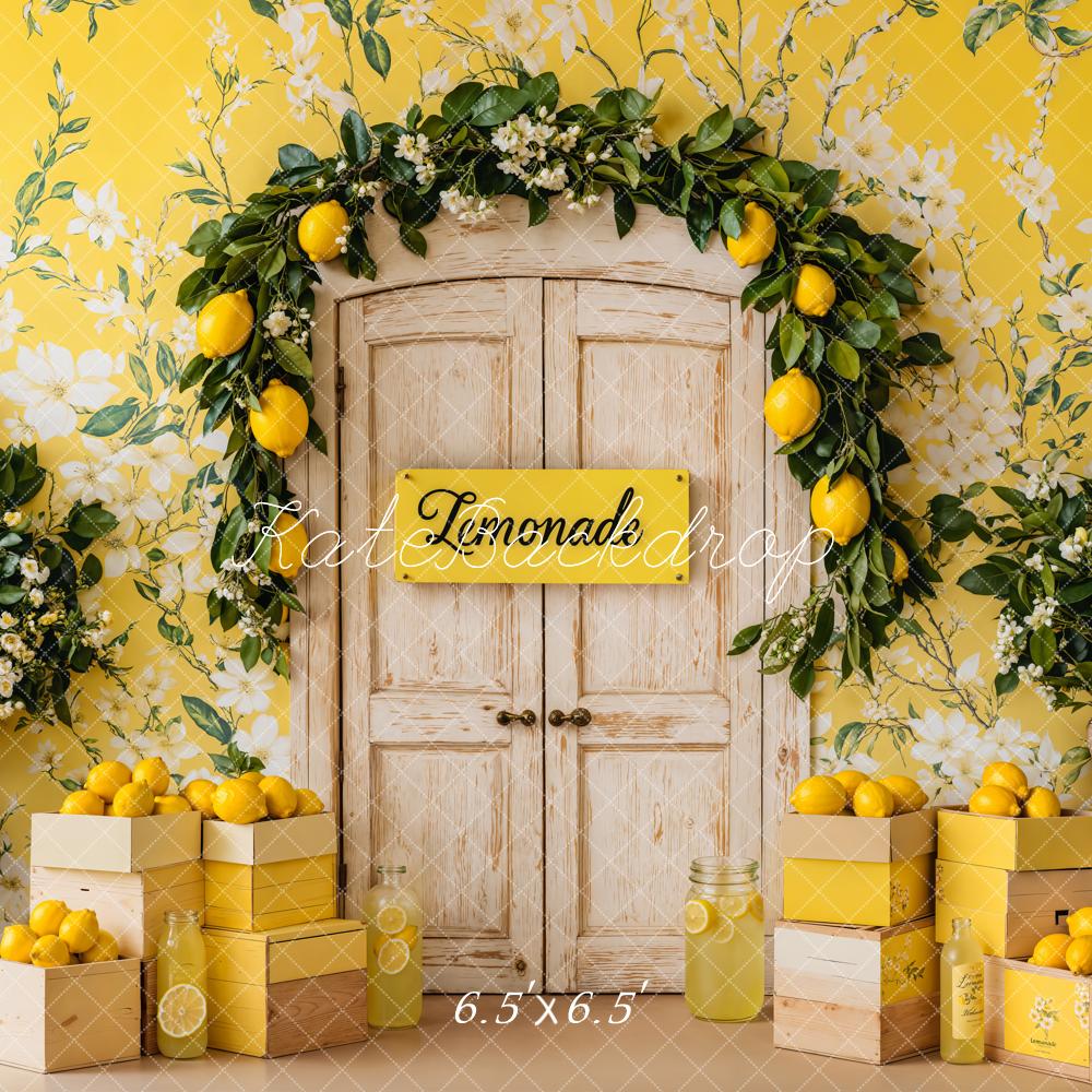 On Sale Kate Summer Lemon Floral Yellow Backdrop Designed by Emetselch -UK