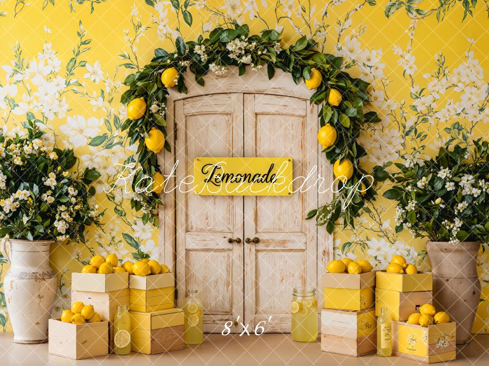 On Sale Kate Summer Lemon Floral Yellow Backdrop Designed by Emetselch -UK