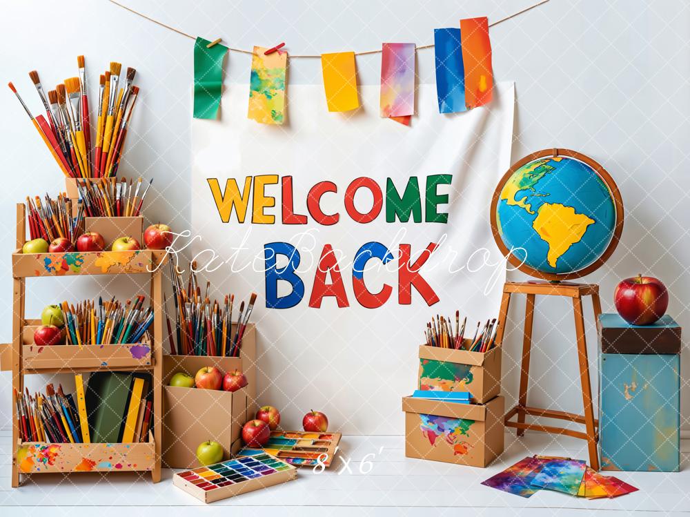 On Sale Kate Back to School Art Paintbrushes Backdrop Designed by Emetselch -UK