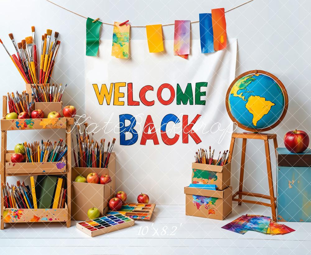 On Sale Kate Back to School Art Paintbrushes Backdrop Designed by Emetselch -UK