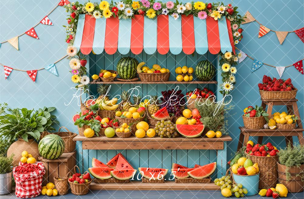 Kate Summer Fruit Stand Watermelon Backdrop Designed by Kate Image -UK