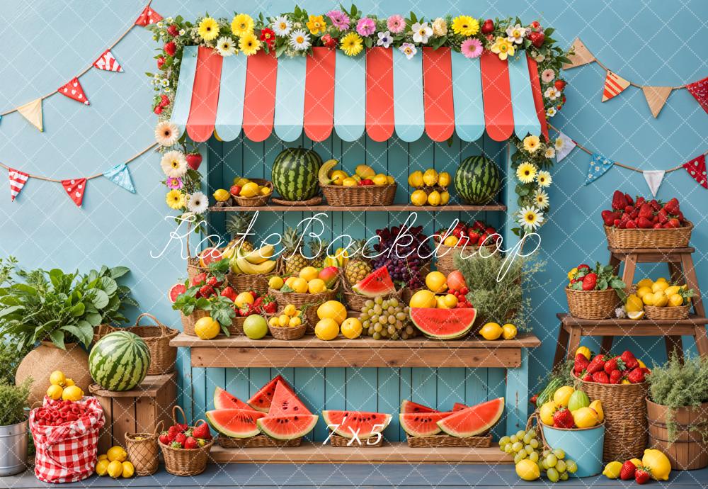 Kate Summer Fruit Stand Watermelon Backdrop Designed by Kate Image -UK
