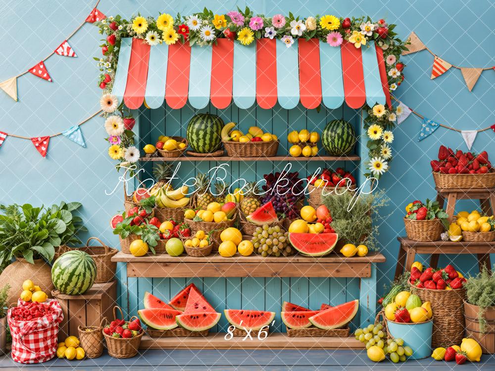 Kate Summer Fruit Stand Watermelon Backdrop Designed by Kate Image -UK