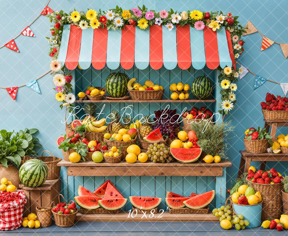 Kate Summer Fruit Stand Watermelon Backdrop Designed by Kate Image -UK