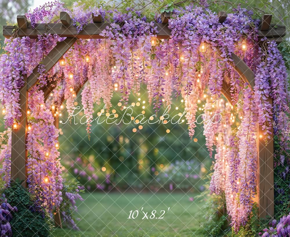 Kate Wisteria Floral Arch Garden Lights Backdrop Designed by Kate Image -UK