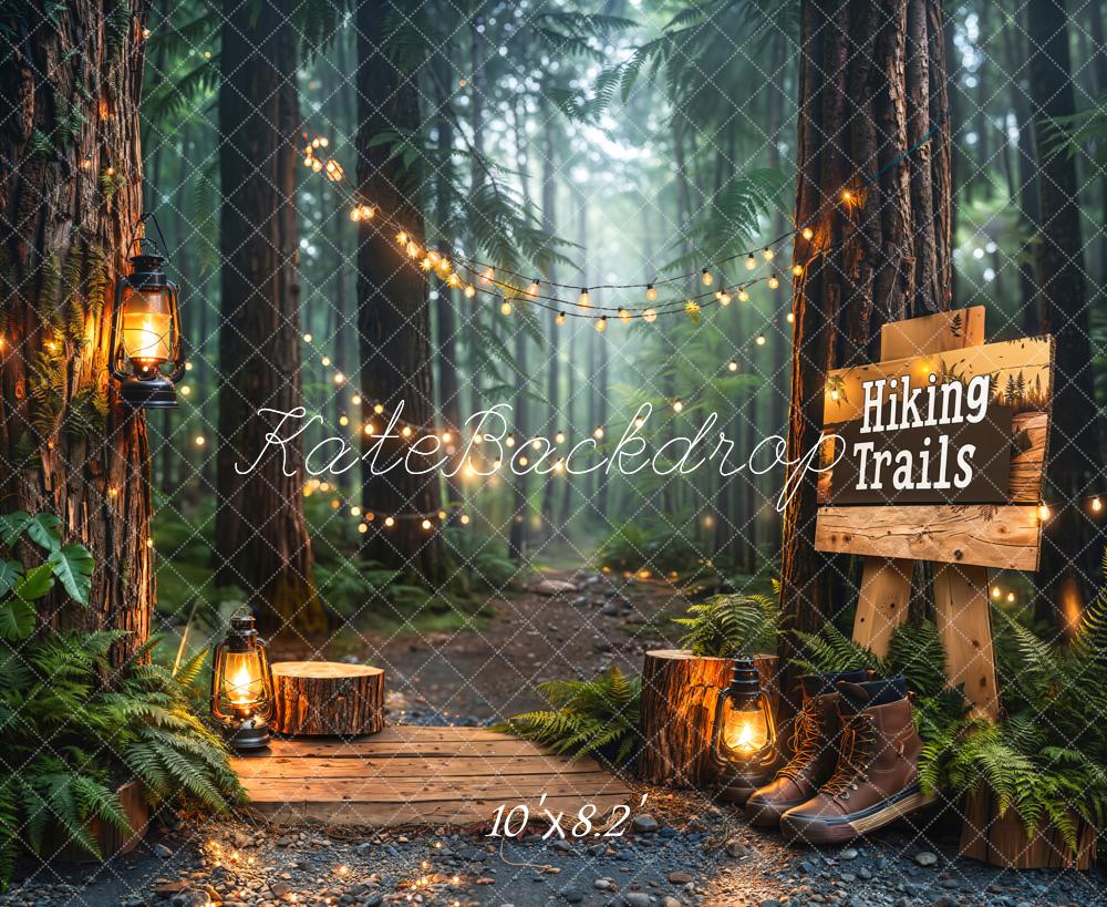 On Sale Kate Forest Hiking Trails Lantern Backdrop Designed by Kate Image -UK