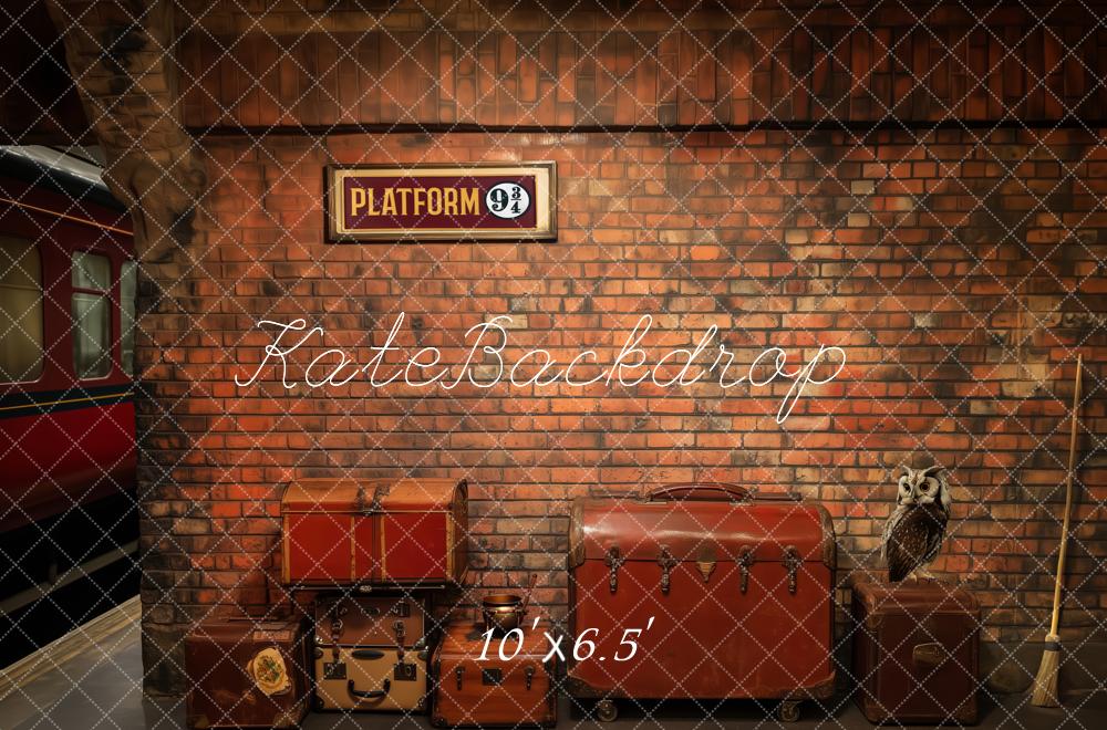 Kate Wizard Train Station Platform Brick Backdrop Designed by Patty Robert -UK