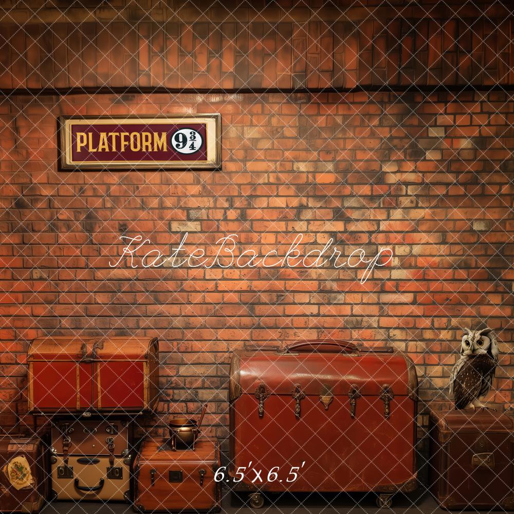 Kate Wizard Train Station Platform Brick Backdrop Designed by Patty Robert -UK