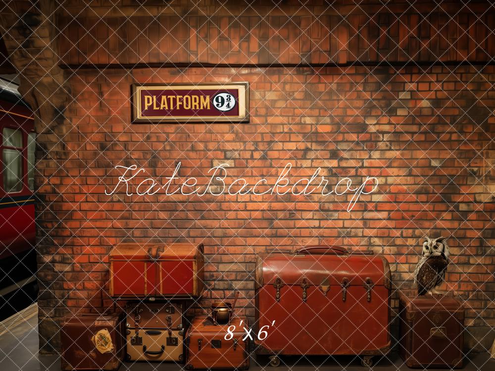 Kate Wizard Train Station Platform Brick Backdrop Designed by Patty Robert -UK