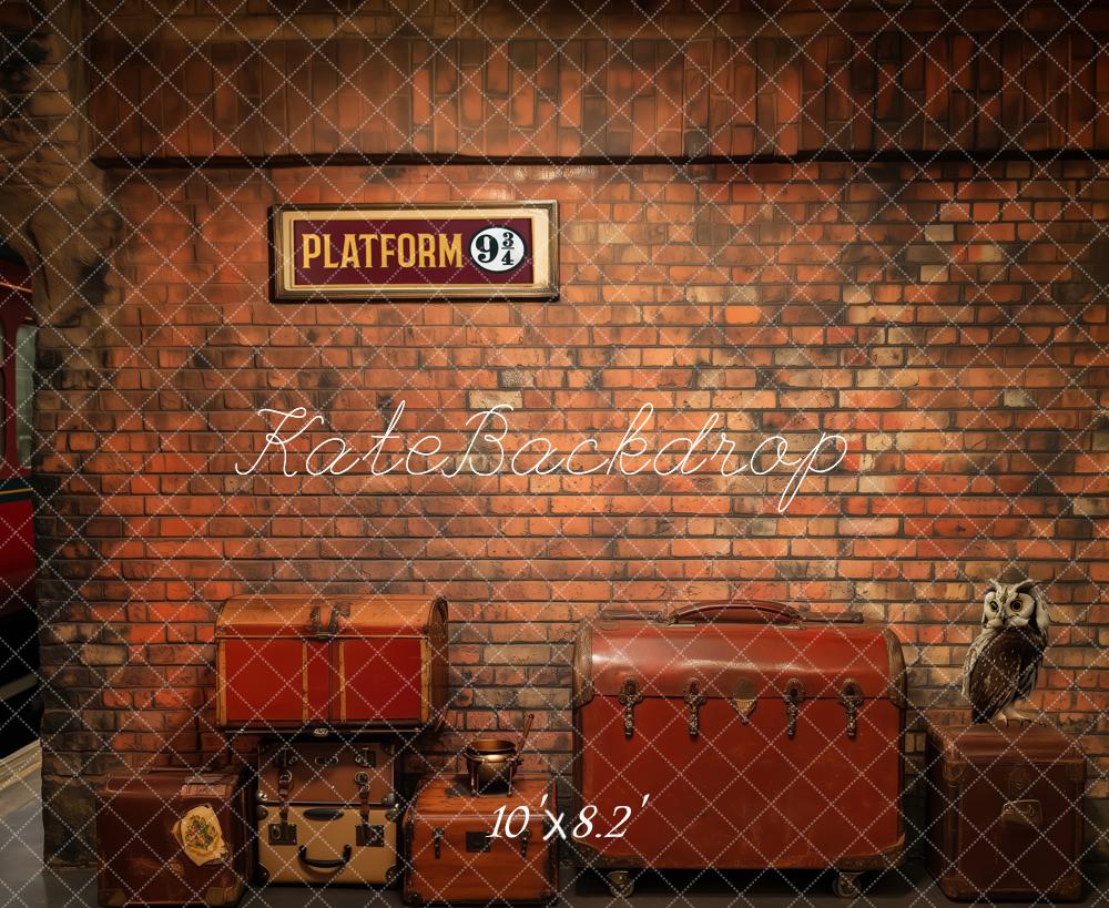Kate Wizard Train Station Platform Brick Backdrop Designed by Patty Robert -UK