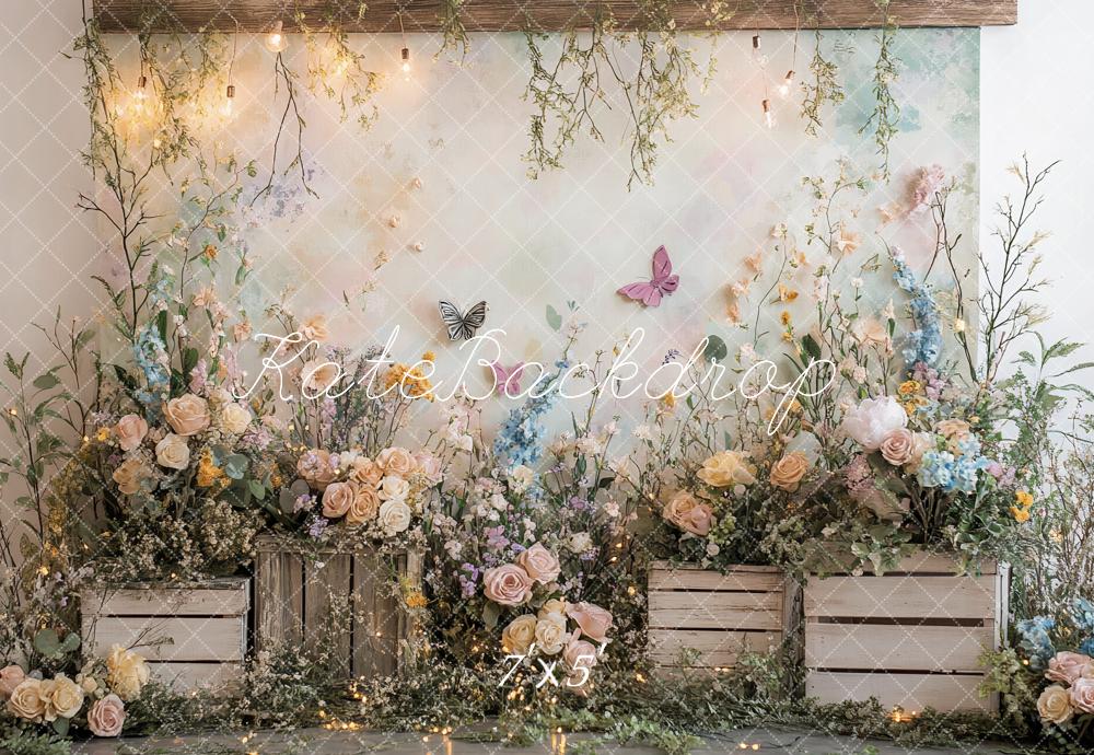 Kate Spring Wildflowers Floral Garden Butterfly Backdrop Designed by Ashley Paul -UK