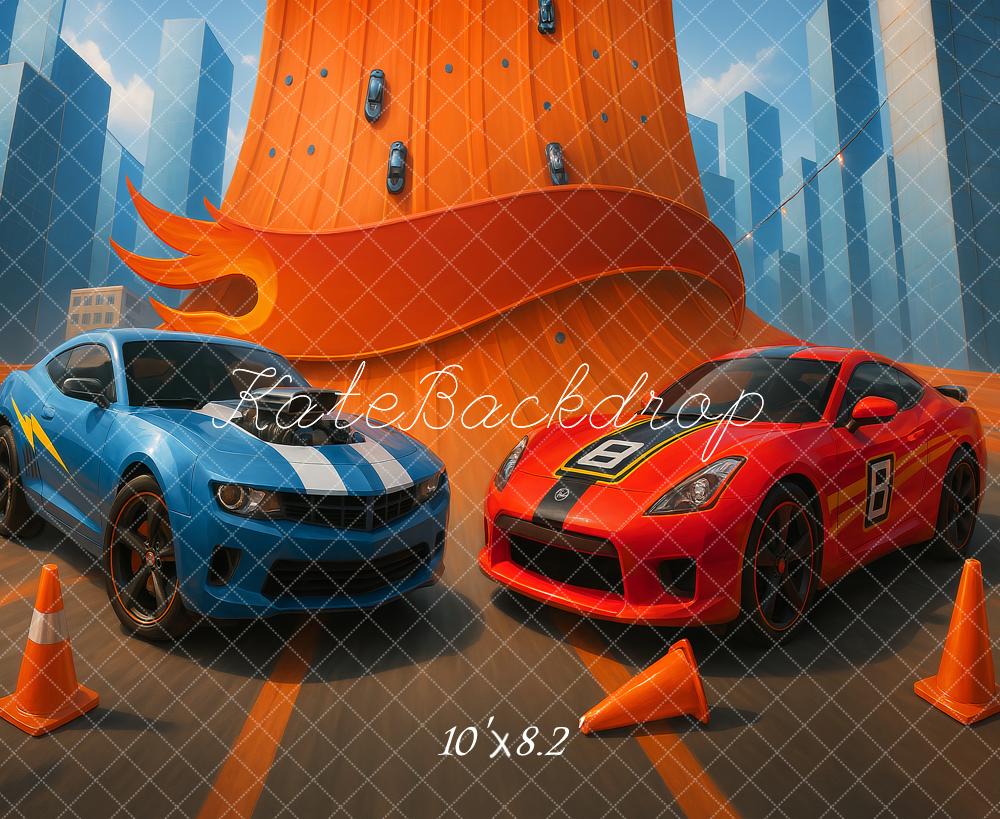Kate Racing Cars Track Backdrop Designed by Ashley Paul -UK