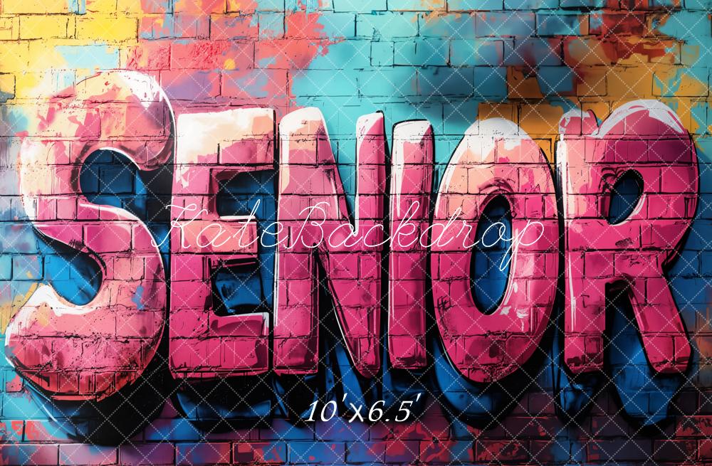 On Sale Kate Graduation Senior Graffiti Brick Wall Backdrop Designed by Emetselch -UK