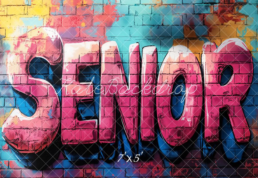On Sale Kate Graduation Senior Graffiti Brick Wall Backdrop Designed by Emetselch -UK