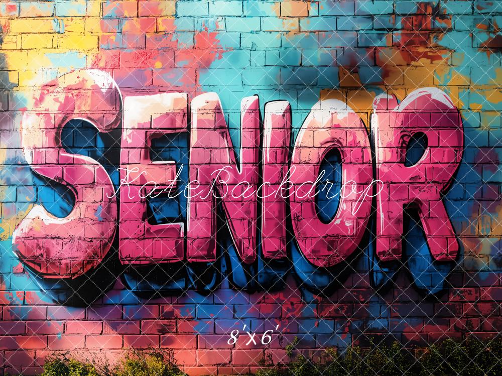 On Sale Kate Graduation Senior Graffiti Brick Wall Backdrop Designed by Emetselch -UK