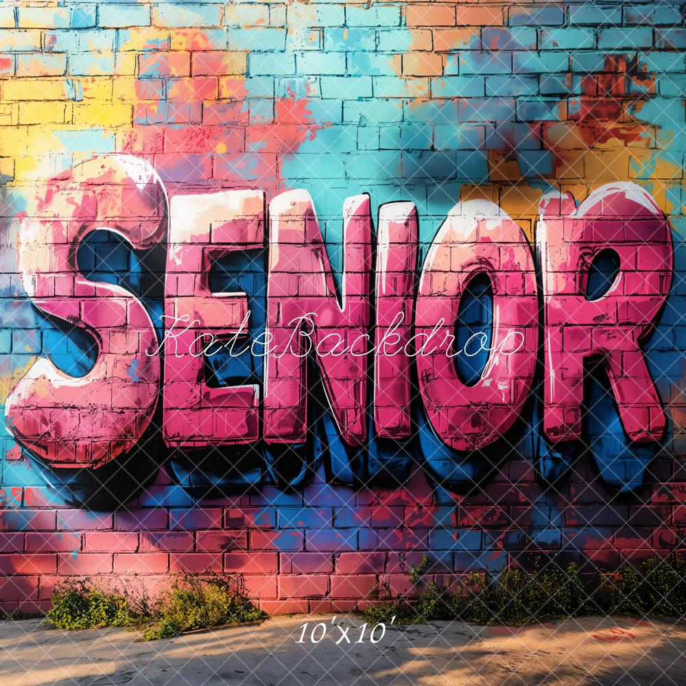 On Sale Kate Graduation Senior Graffiti Brick Wall Backdrop Designed by Emetselch -UK