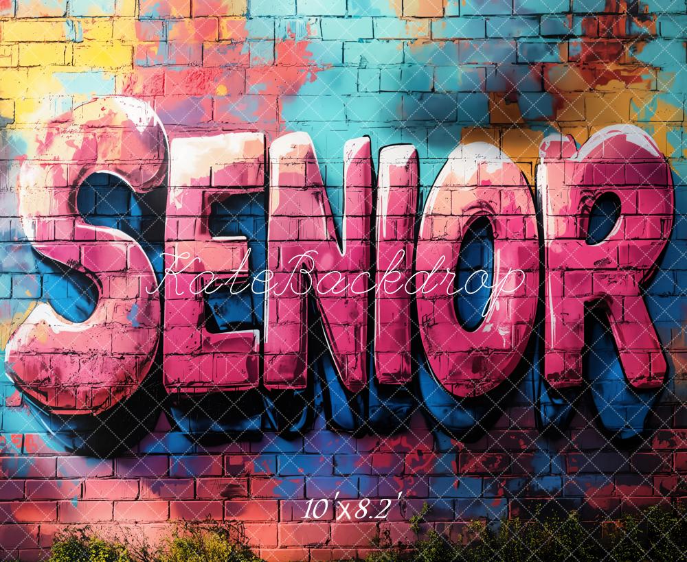 On Sale Kate Graduation Senior Graffiti Brick Wall Backdrop Designed by Emetselch -UK