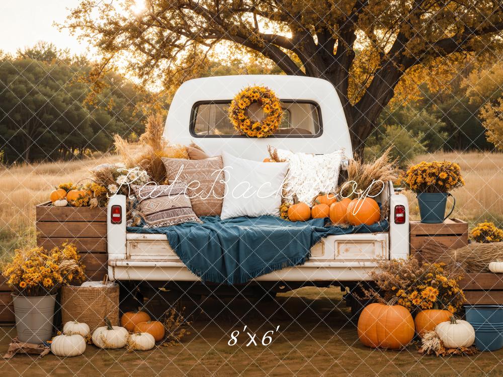 Kate Autumn Truck Pumpkin Backdrop Designed by Emetselch -UK