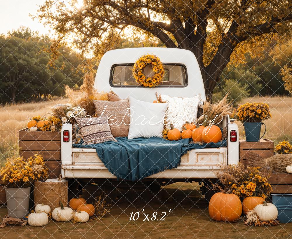 Kate Autumn Truck Pumpkin Backdrop Designed by Emetselch -UK