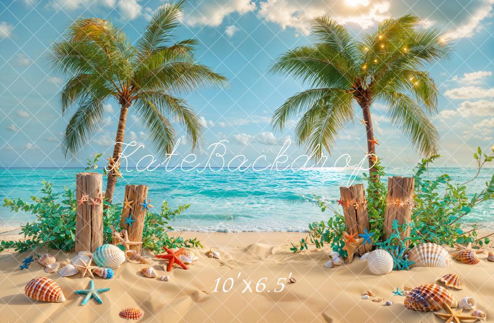 On Sale Kate Summer Beach Tropical Starfish Backdrop Designed by Emetselch -UK