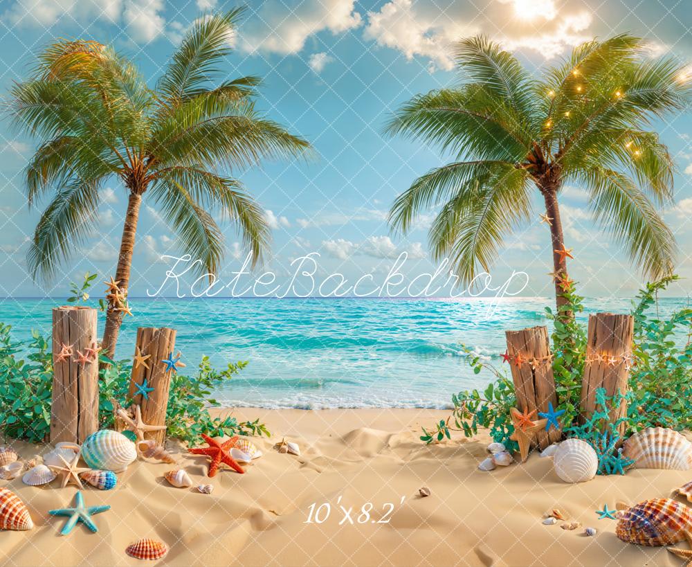 On Sale Kate Summer Beach Tropical Starfish Backdrop Designed by Emetselch -UK