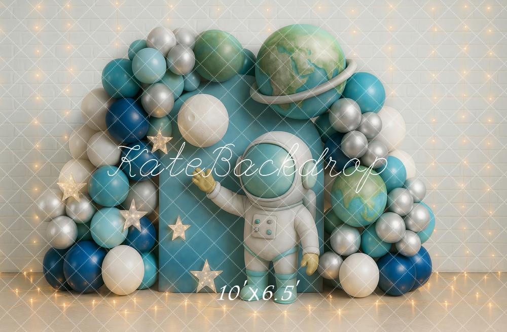 Kate Cake Smash Space Astronaut Balloon Backdrop Designed by Ashley Paul -UK