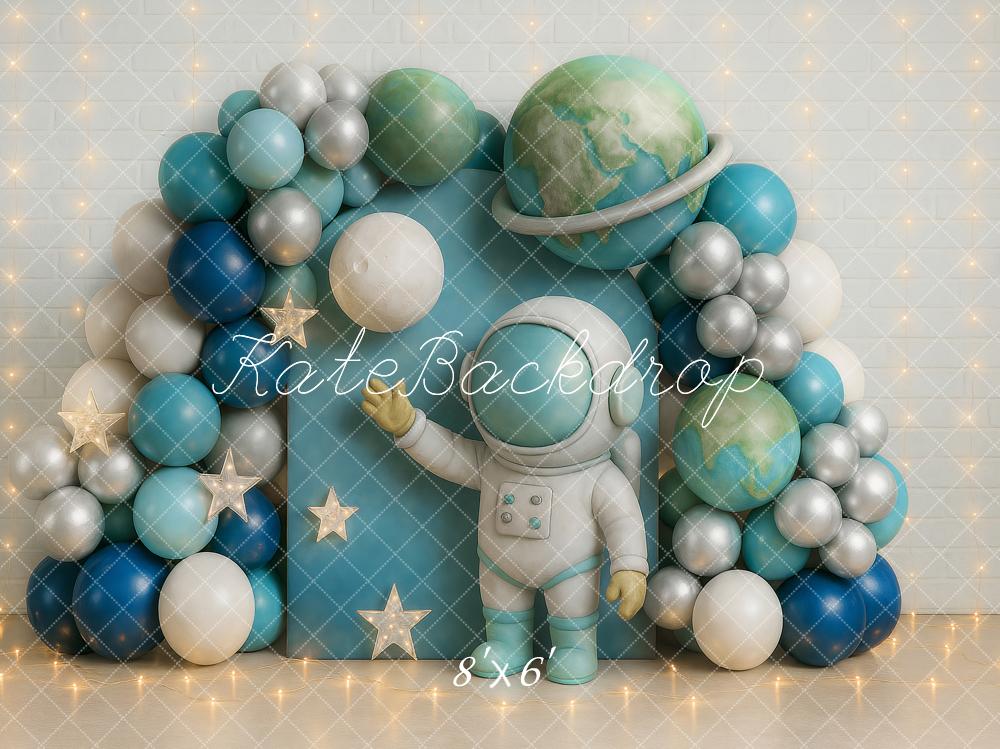 Kate Cake Smash Space Astronaut Balloon Backdrop Designed by Ashley Paul -UK