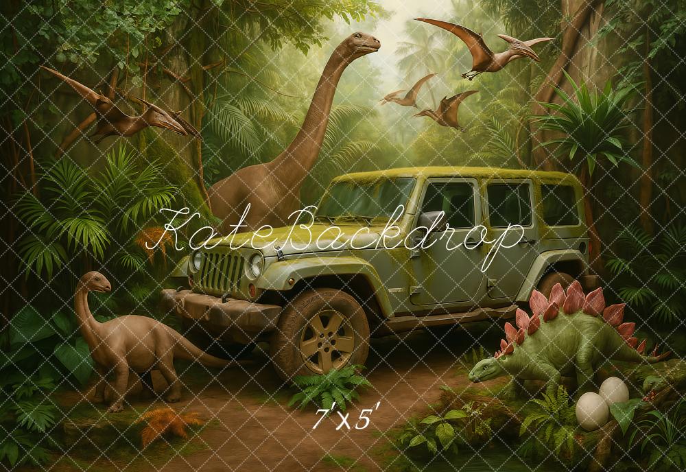 Kate Dinosaur Jungle Adventure Car Backdrop Designed by Ashley Paul -UK