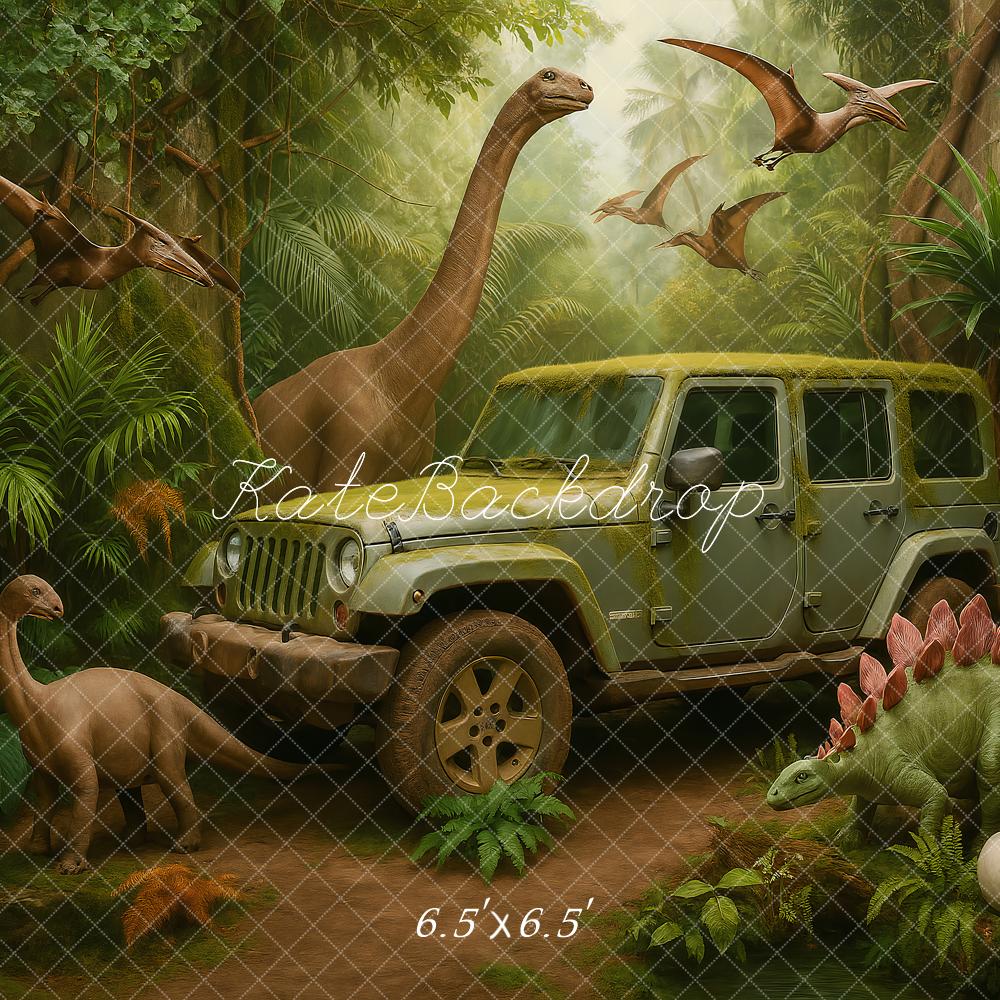 Kate Dinosaur Jungle Adventure Car Backdrop Designed by Ashley Paul -UK