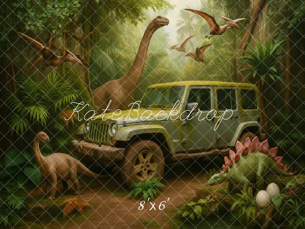 Kate Dinosaur Jungle Adventure Car Backdrop Designed by Ashley Paul -UK