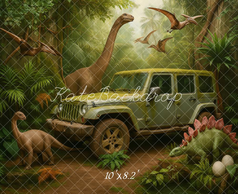 Kate Dinosaur Jungle Adventure Car Backdrop Designed by Ashley Paul -UK