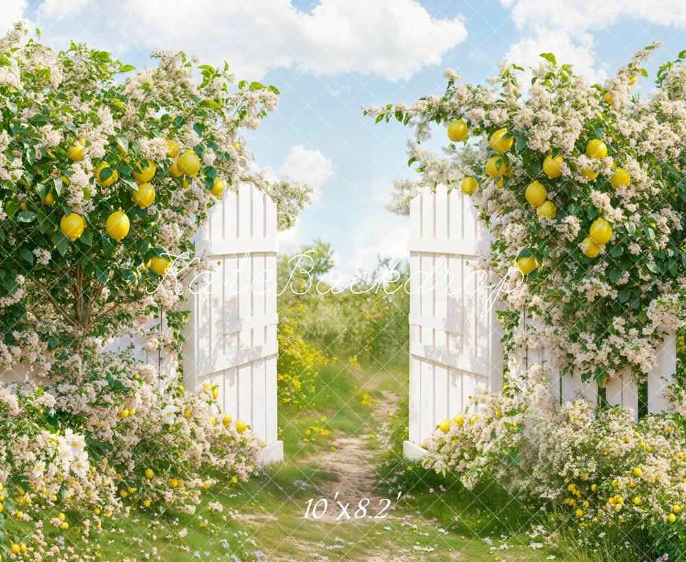 Kate Summer Lemon Garden Gate Backdrop Designed by Emetselch -UK