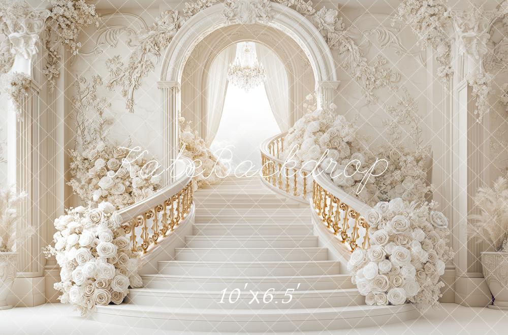 Kate Prom Grad Cascading Stairs White Backdrop Designed by Mini MakeBelieve -UK