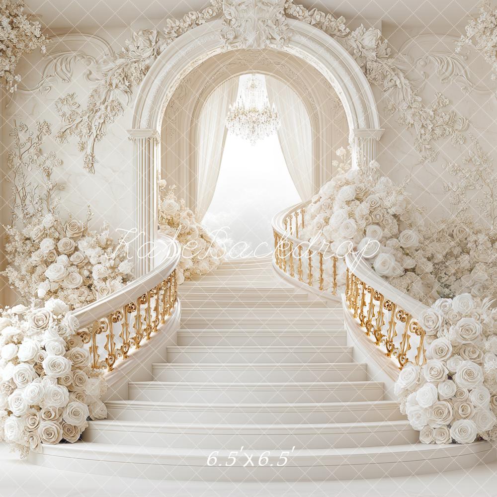 Kate Prom Grad Cascading Stairs White Backdrop Designed by Mini MakeBelieve -UK