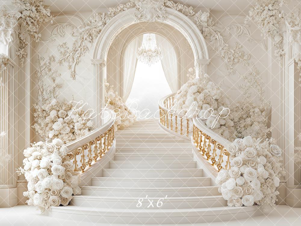 Kate Prom Grad Cascading Stairs White Backdrop Designed by Mini MakeBelieve -UK