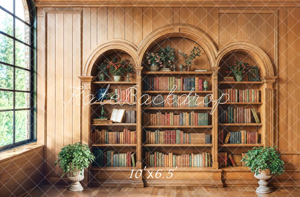 Kate Graduation Wooden Bookshelf Window Backdrop Designed by Emetselch -UK