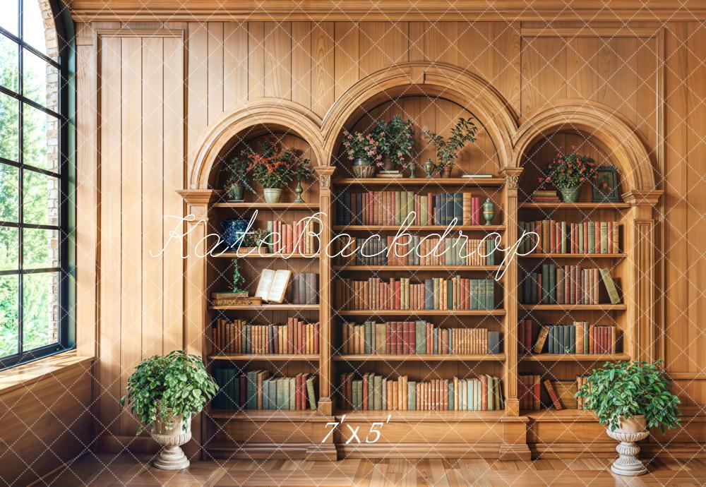 Kate Graduation Wooden Bookshelf Window Backdrop Designed by Emetselch -UK