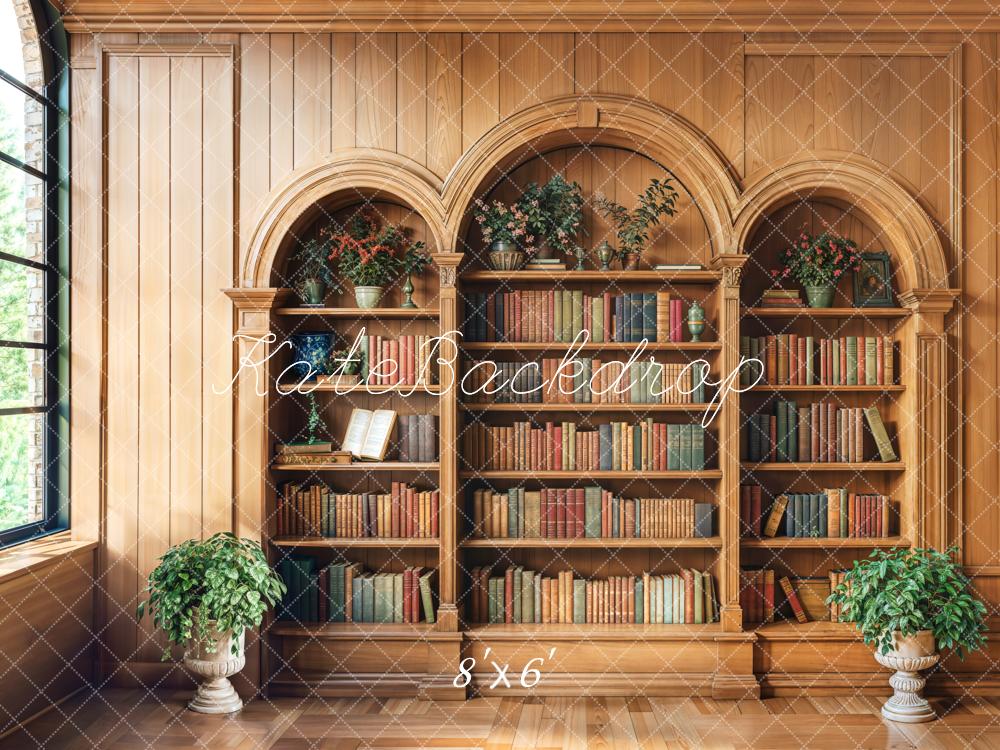 Kate Graduation Wooden Bookshelf Window Backdrop Designed by Emetselch -UK