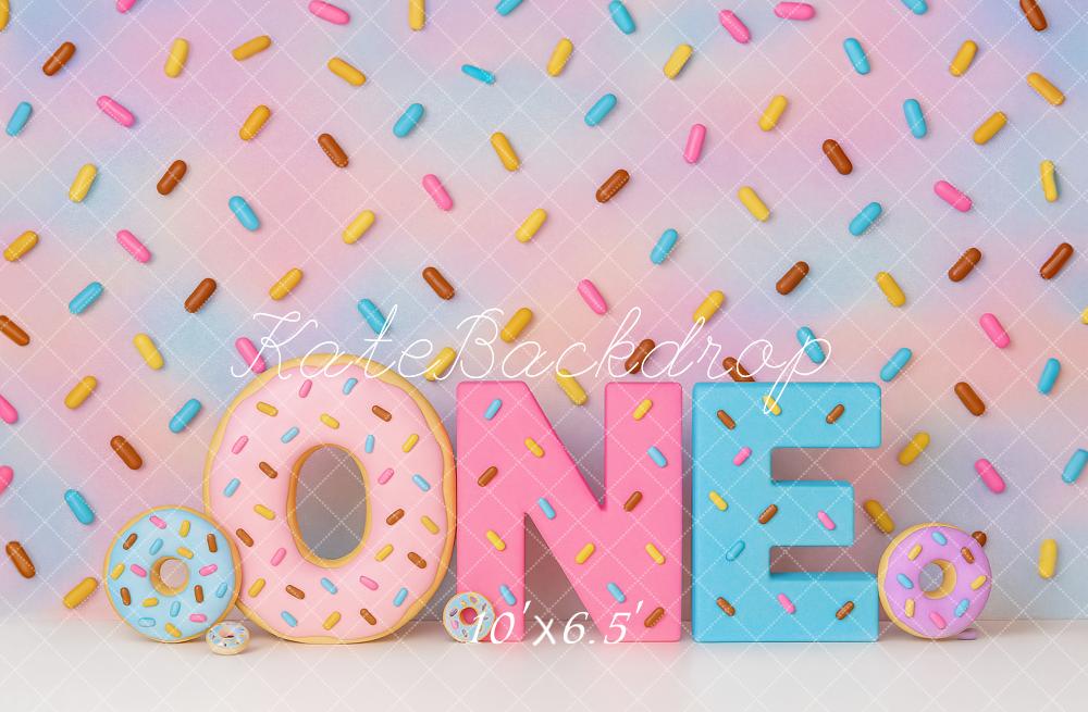 Kate 1st Birthday Donut Pastel Backdrop Designed by Ashley Paul -UK